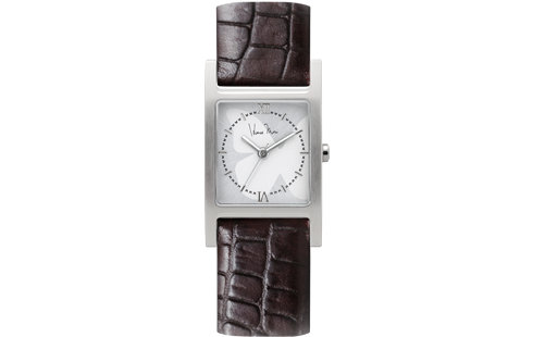 【wena wrist】WNW-SC18WON/T［Three Hands Square Brown Croco -Hanae Mori manuscrit Edition-］