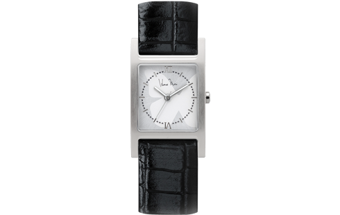 【wena wrist】WNW-SC18WON/B［Three Hands Square Black Croco -Hanae Mori manuscrit Edition-］