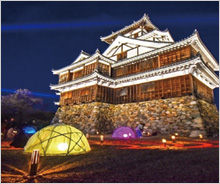 夜の福知山城ライトアップイベントに活用しました