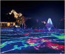 夜の福知山城プロジェクションマッピングに活用しました